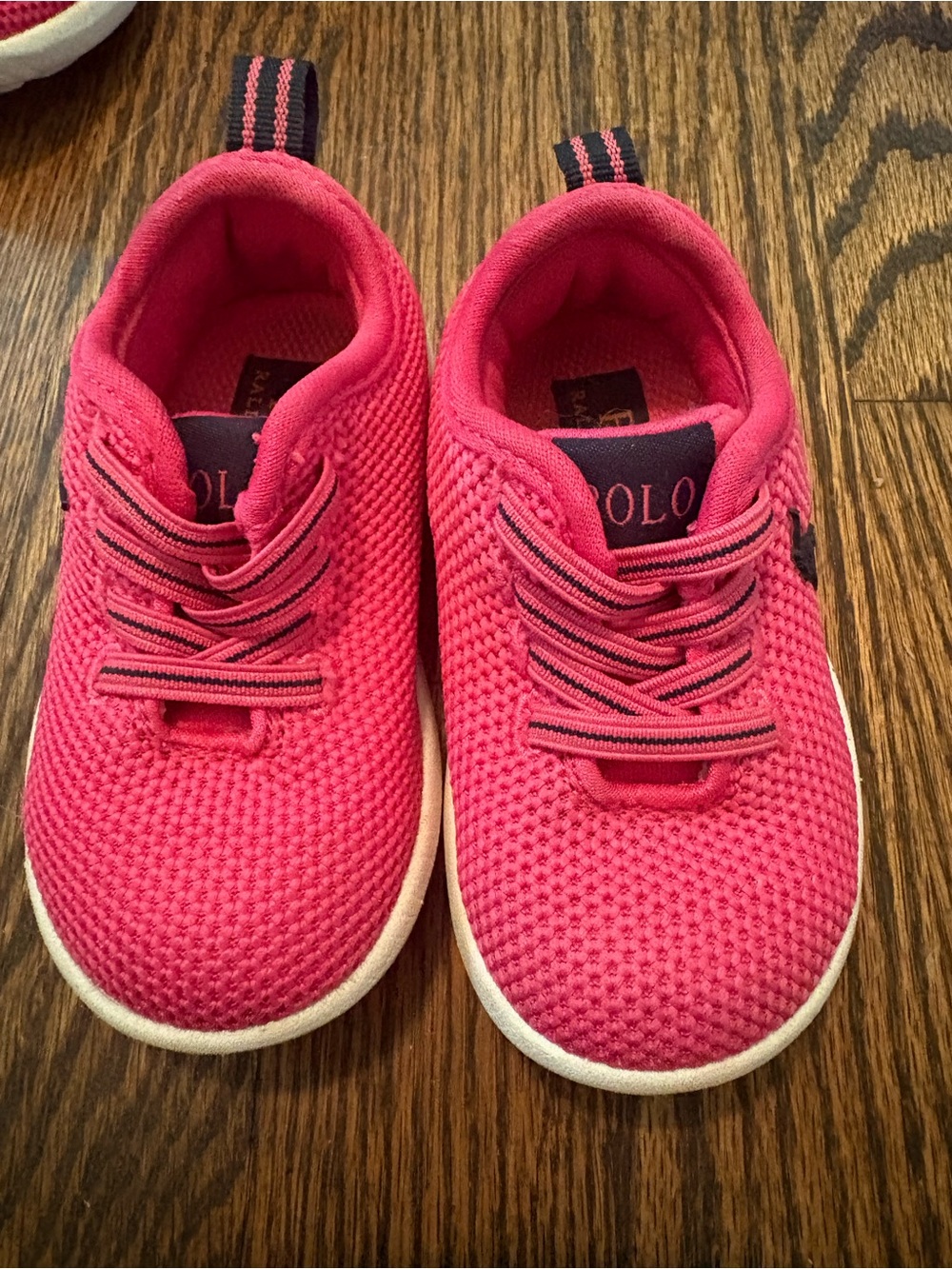 Polo by Ralph Lauren Kids Bright Pink Mesh Slip-On Sneakers